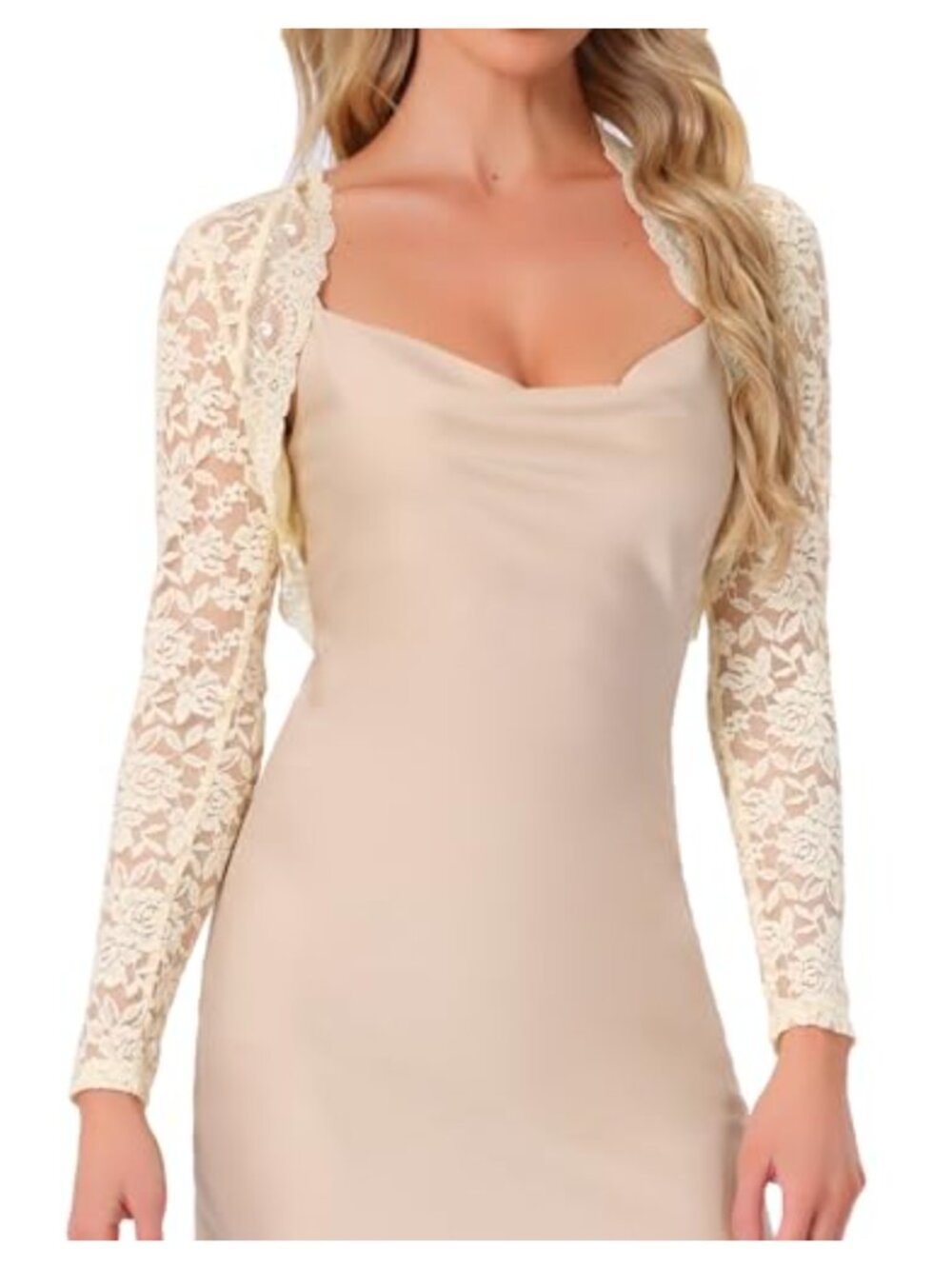 Floral Lace Bolero Shrug Long Sleeve Crop Cardigan